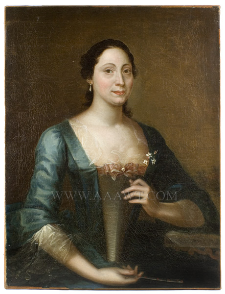 Joseph Blackburn, Portrait, Lady in Blue, entire view
